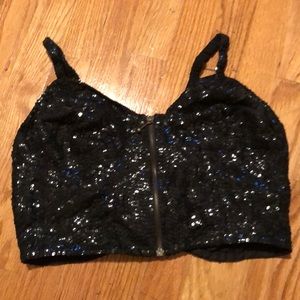 Vintage Sequin Crop Top